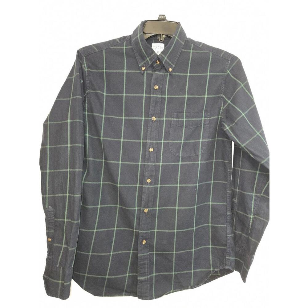 J Crew Men's Long Sleeve Button-Up Windowpane Shirt Size M